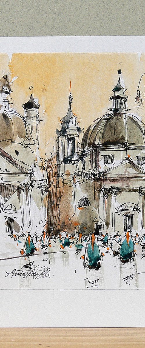 Rome, Watercolor Art. by Marin Victor