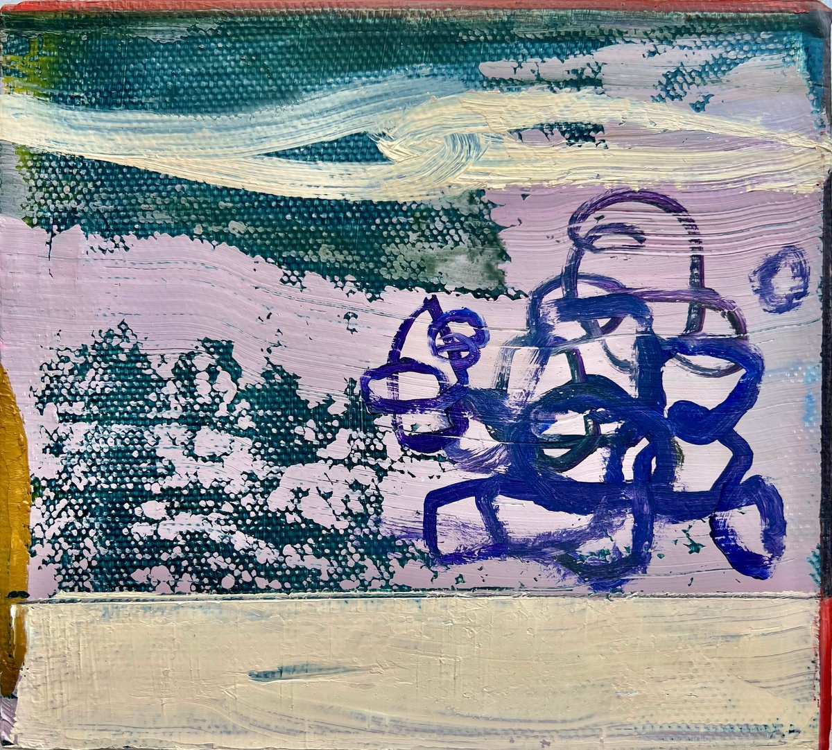 Organic Abstract Oil Painting By Florina Breazu, 8 X 7, Index, Original Artwork