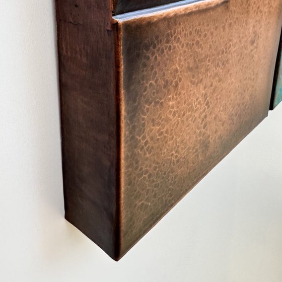 "Intervals " Copper Patina Wall Relief
