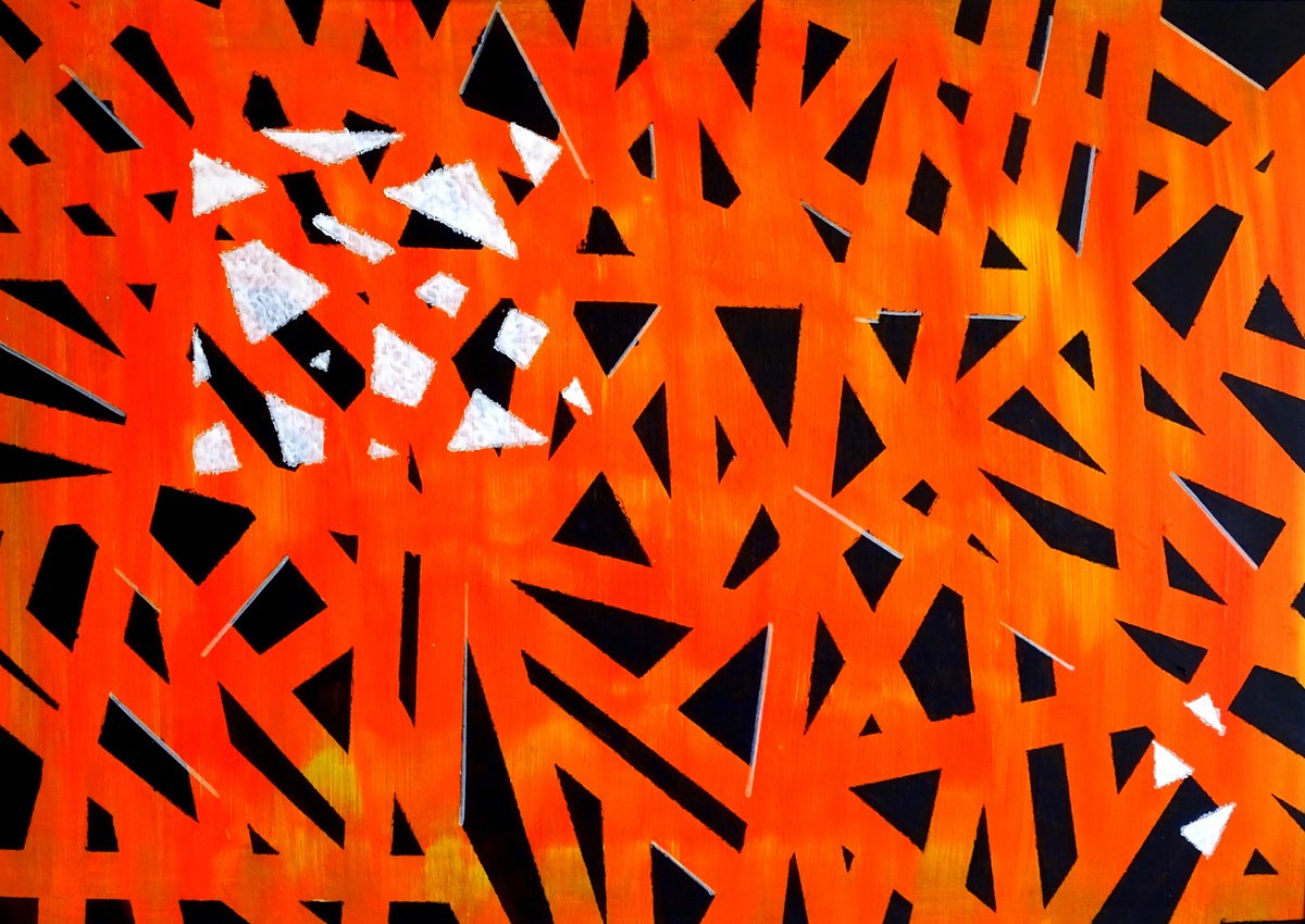 Abstract Acrylic Painting By Cb., 28 X 20, Strength And Hope, Original Artwork