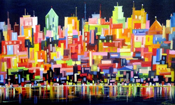 City Night-Abstract Pinting.