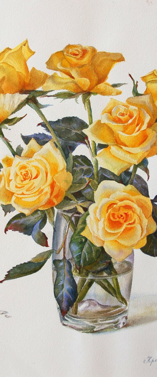 Yellow roses by Yulia Krasnov