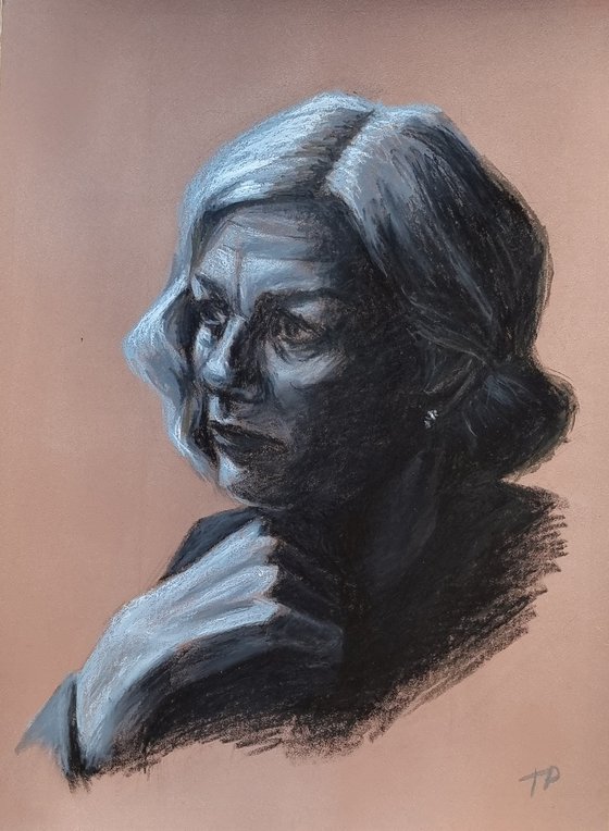 Oil pastel portrait 0523-01