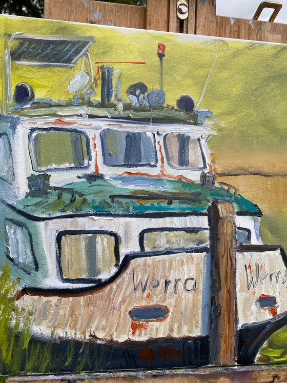 Old Dutch canal boat