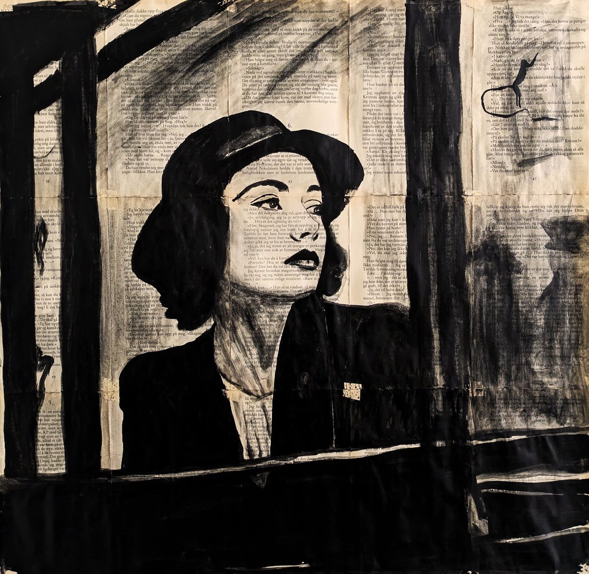 Urban And Pop Portrait Acrylic Painting By Valera Hrishanin, 24 X 24", Girl From Retro New York #2, Original Artwork