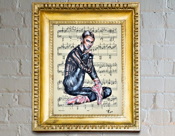 Ballerina XXX- Vintage Music Page, GIFT idea