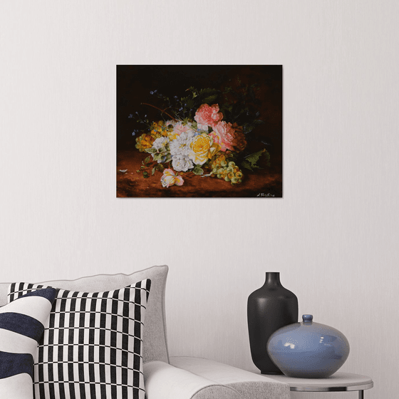Roses and Grapes, Dark Floral