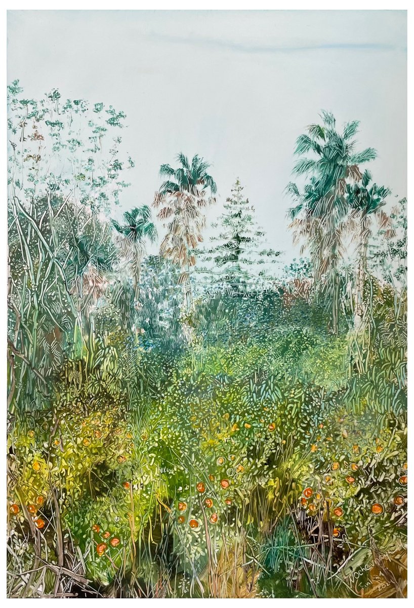 Expressive Landscape Oil Painting By Maija Nochevnaya, 14 X 20", Spanish Landscapes, Original Artwork