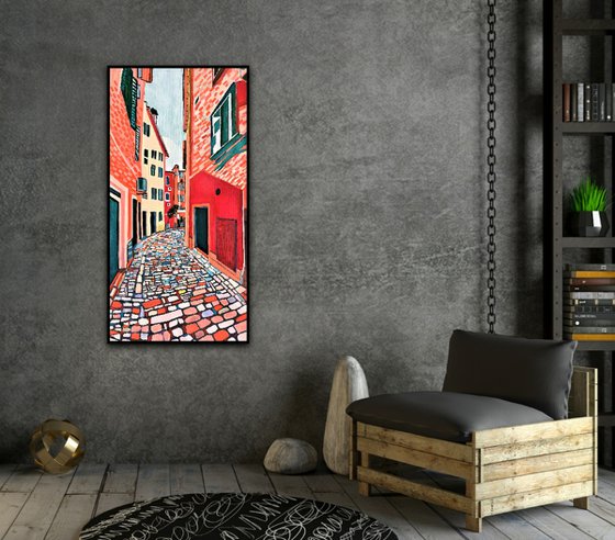 Mediterranean street / 120,5 x 61 x 0,1 cm