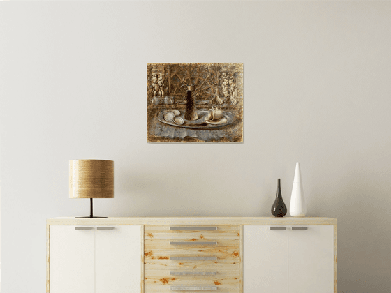 Earthy chocolate still life