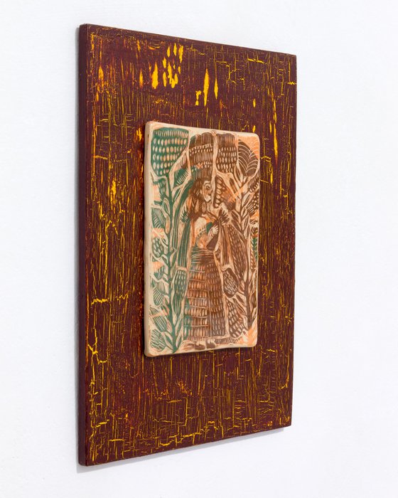 Ceramic panel "Woman" 23.5x 30x0.8 cm