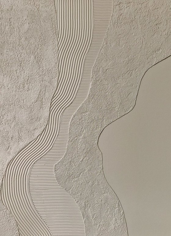 "Gray Nile" Gray abstract textured art