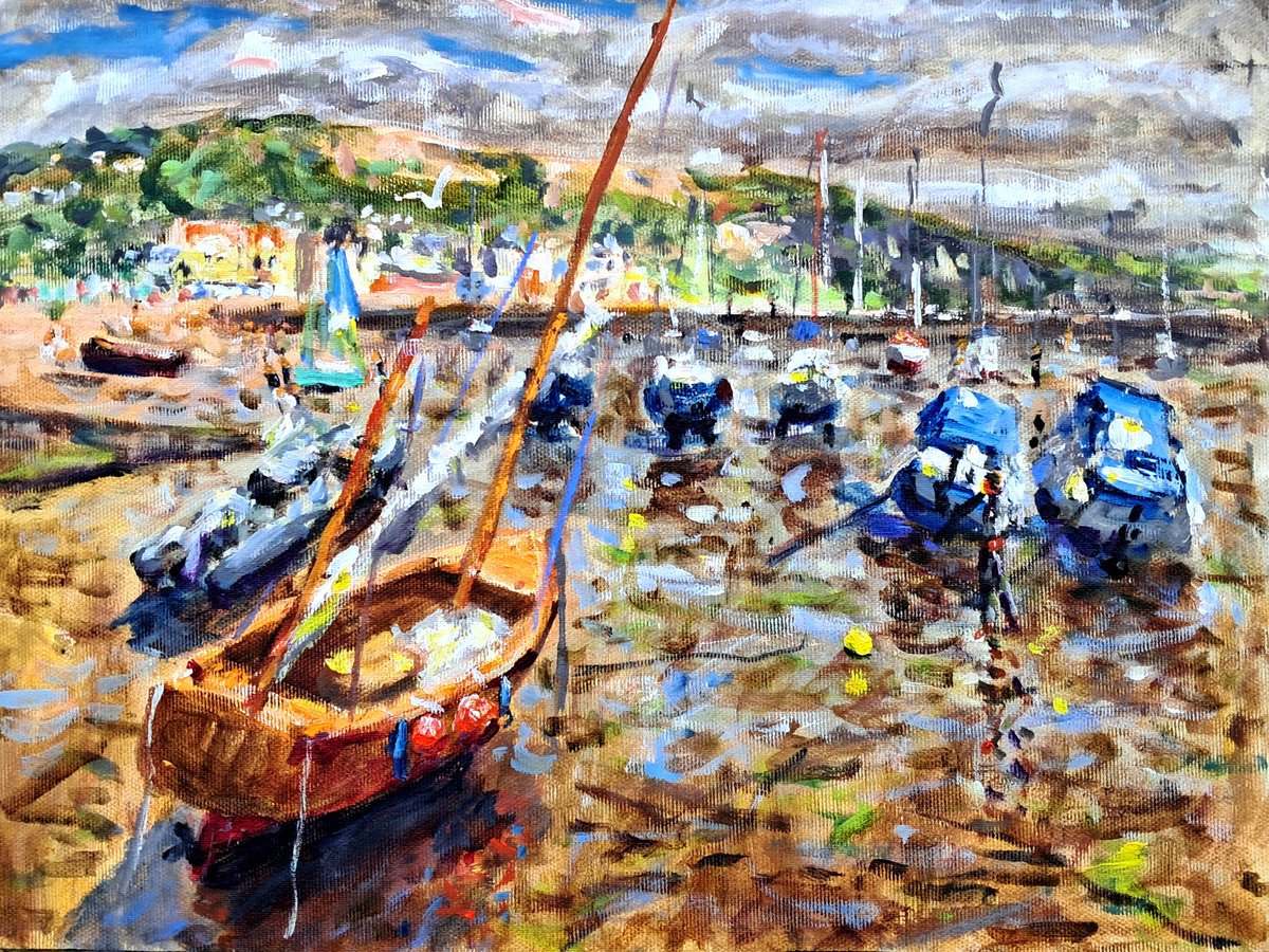  Low Tide At Lyme Regis By Dimitris Voyiazoglou, 16 X 12, Artwork For Sale On Artfinder