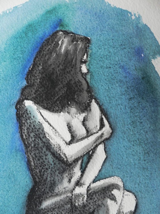 Seated female nude