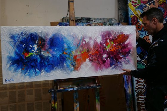 Bouquet Maximus 160cm x 60cm Colourful Abstract Art