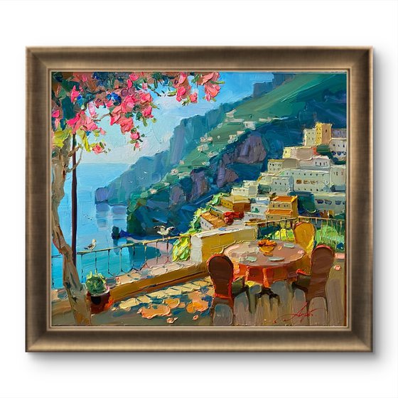 Breakfast on seaside of Italy
