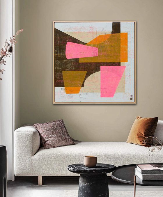 Fractured fallen pink orange brown