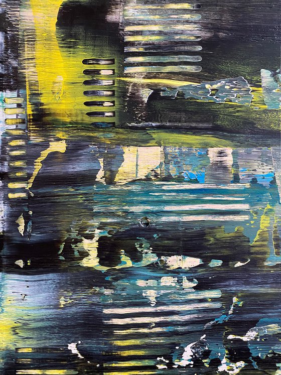 "That Will Leave A Mark" - FREE USA SHIPPING - Original PMS Abstract Acrylic Painting On Reclaimed Wood - 48" x 20"