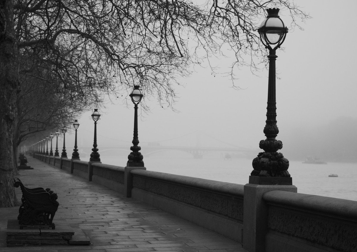 Photorealistic Cityscapes Photograph By Charles Brabin, 17 X 12, Chelsea Embankment, London, Original Artwork