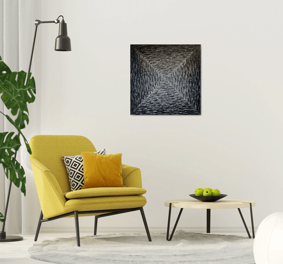 Large Square Black and White Gradient