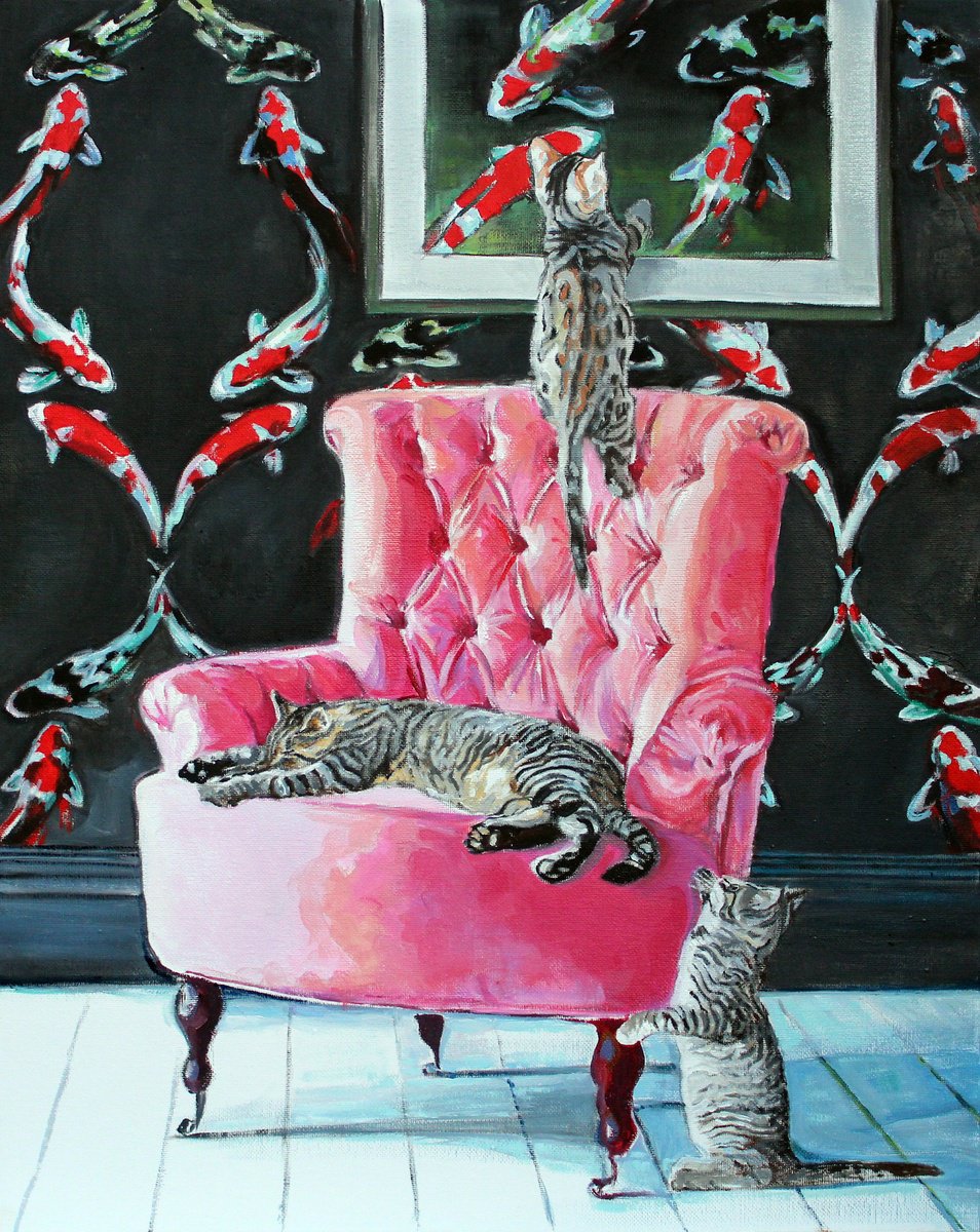 Kitty In The Middle #2 By Timothy Adam Matthews, 16 X 20, Artwork For Sale On Artfinder
