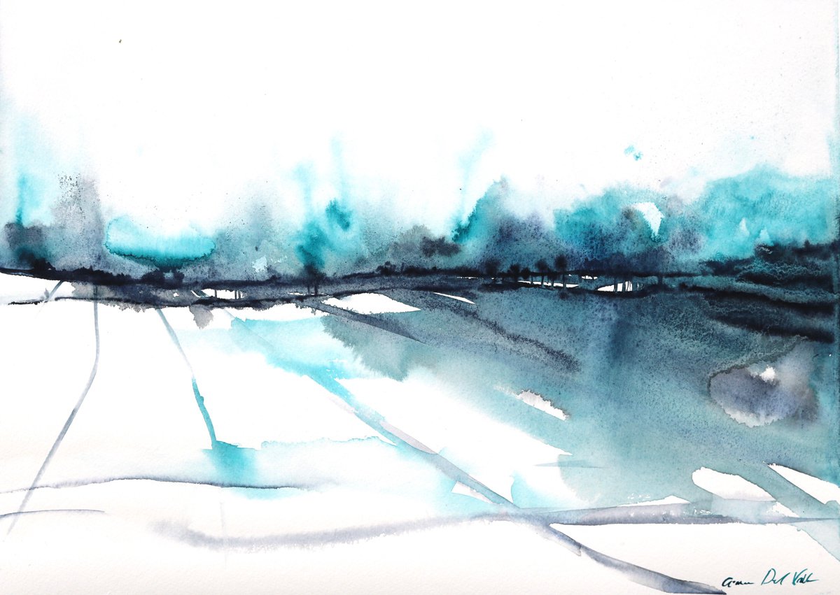 Abstract landscape Painting Last Frost by Aimee Del Valle