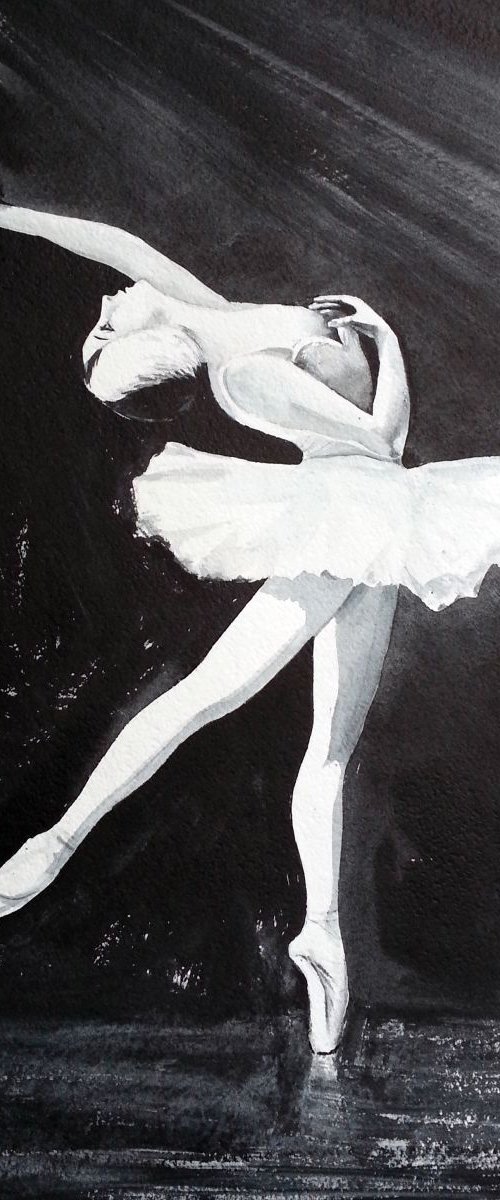 Swan Lake Ballerina by Olga Beliaeva Watercolour
