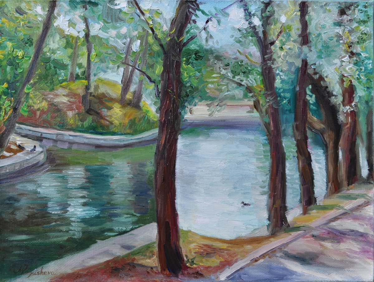 Lake original oil painting by Marina Petukhova