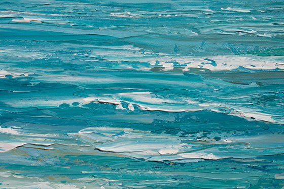 Serene Ocean - Palette knife seascape painting