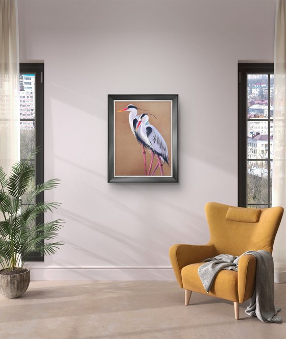 Heron Wader Ardea Hern Stroks