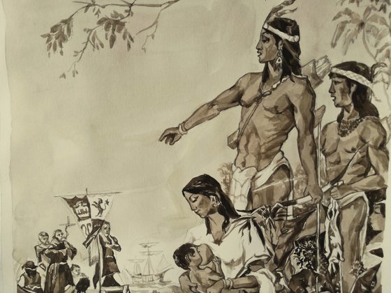 COMMISSION: Missionary Encounter with Natives