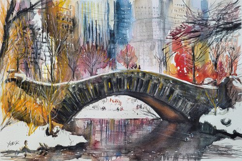 gapstow bridge manhattan by Yossi Kotler