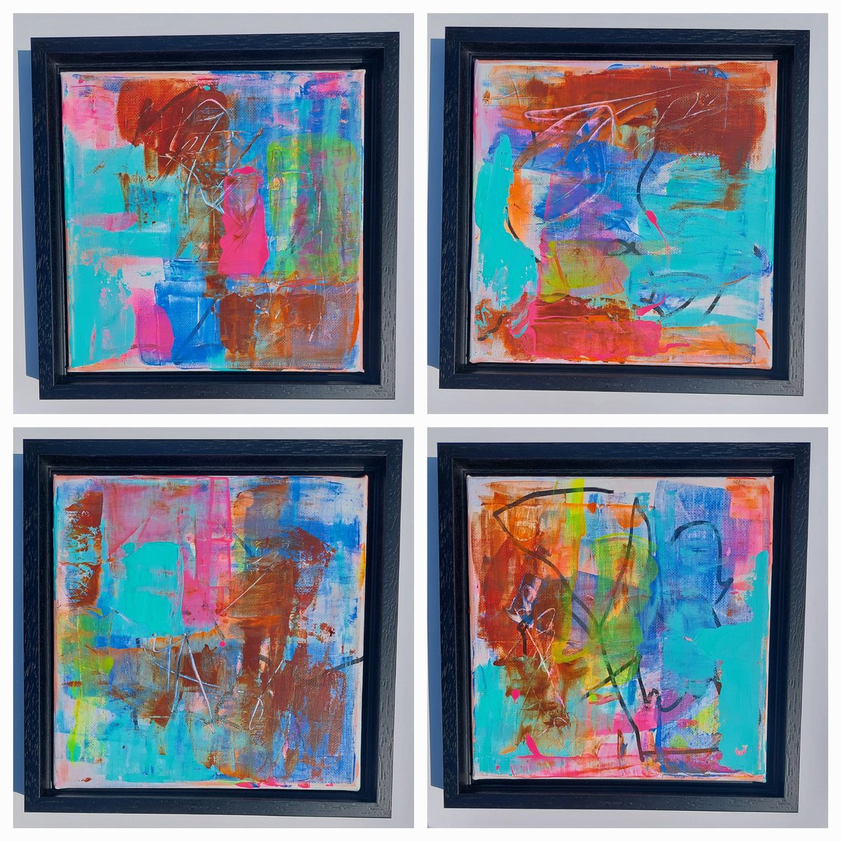 Abstract Acrylic Painting By Els Driesen, 9 X 9, 4You, Original Artwork