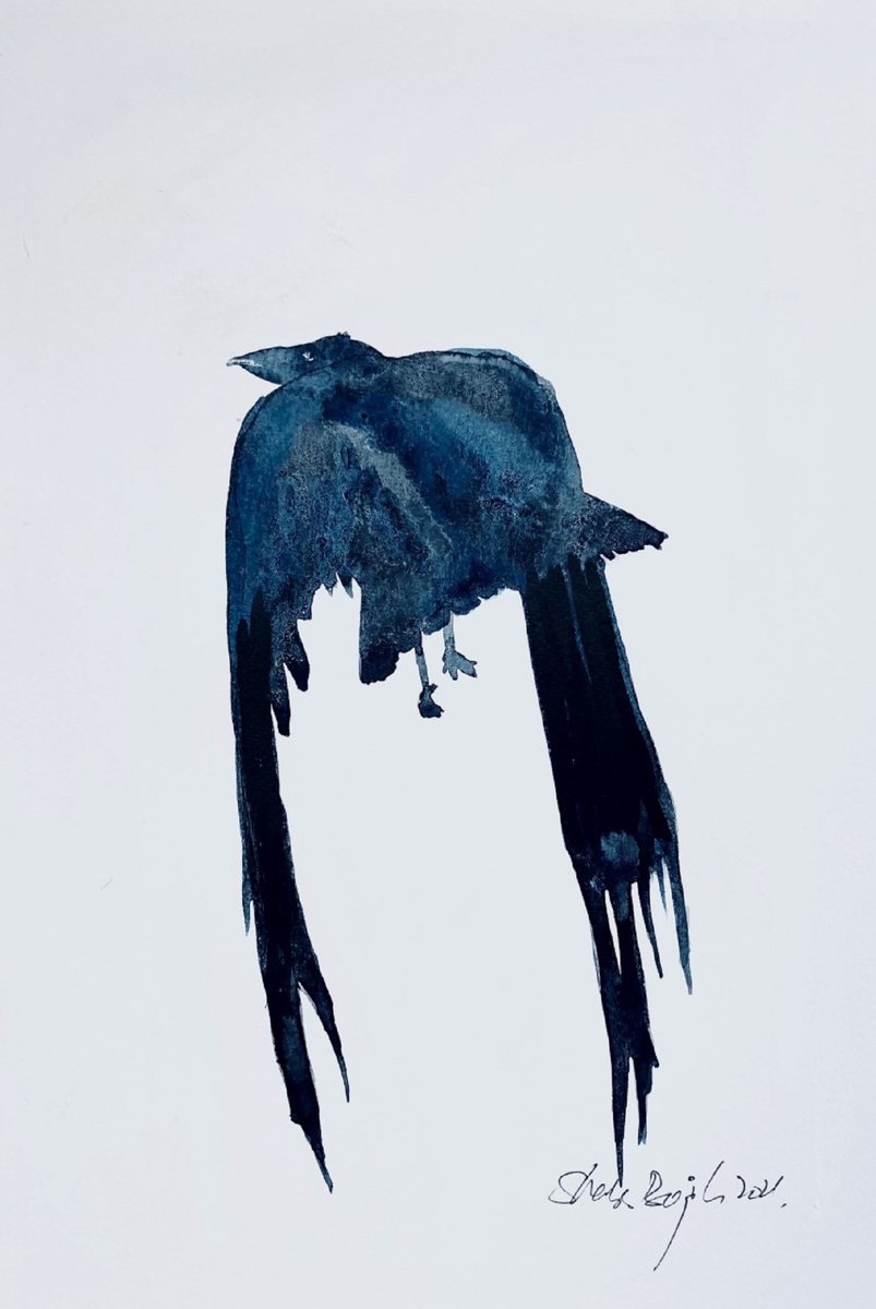 Expressive Animal Ink Drawing By Shabs Beigh, 17 X 23", Flight 5, Original Artwork