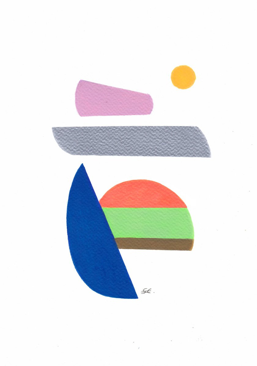 Abstract Acrylic Painting By Carla Sa Fernandes, 8 X 12, Ss89.S1, Original Artwork