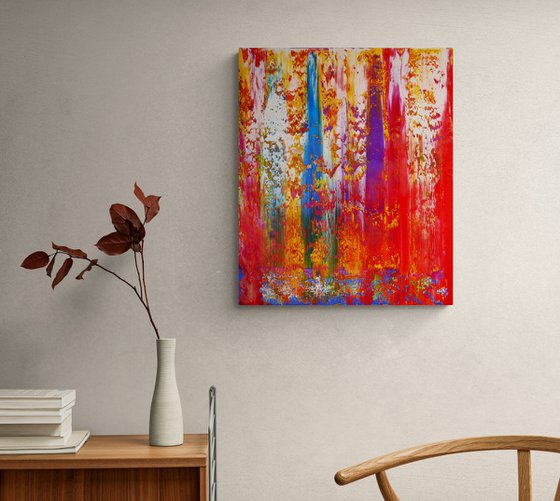 60x50 cm | 23,5x19,5″ Red Purple abstract painting Original canvas art