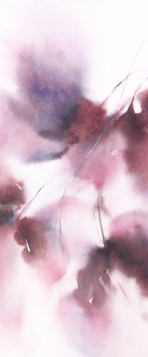 Dusty pink flowers by Olga Grigo
