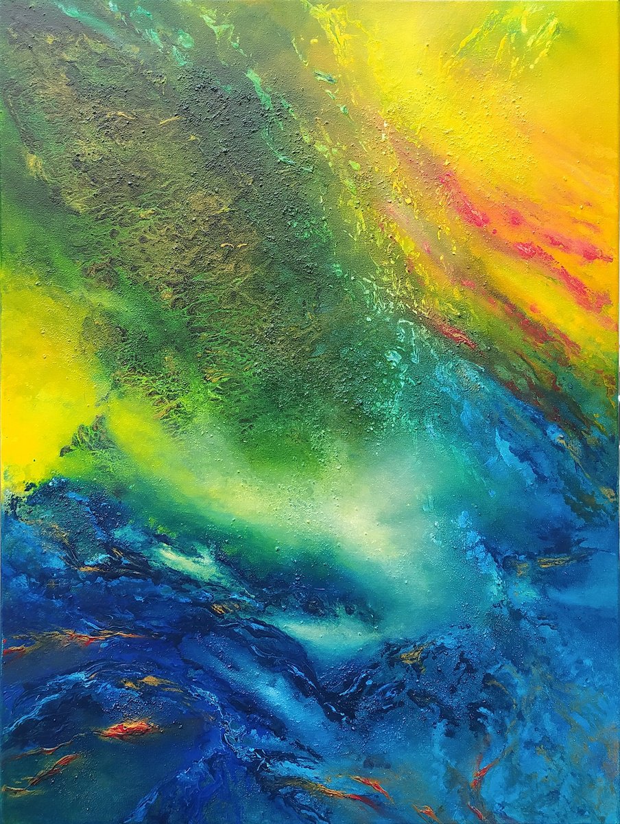 Organic Abstract Oil Painting By Eelke Van Hoof, 24 X 31, Chouchen, Original Artwork