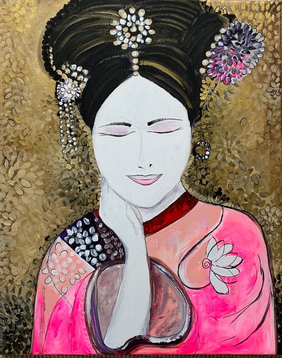 Bride, Acrylic Painting on Canvas, Original Paintings, Fine Art Canvas Paintings, Oriental... by Kumi Muttu