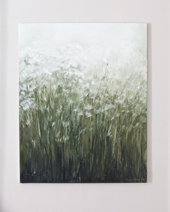 White Flowers in a Field