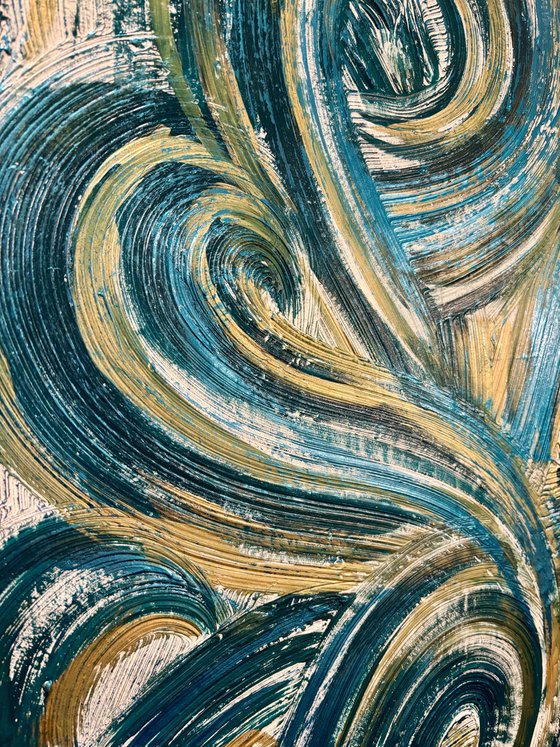 Golden waves 120x80x2 cm