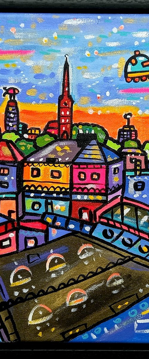 Futuristic View of London from Forest Hill Platform 2 by Maria Luisa  Azzini