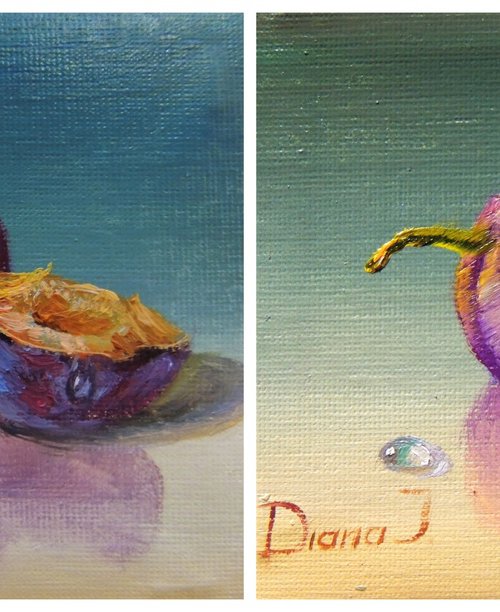 Plums - Diptych by Diana Janson