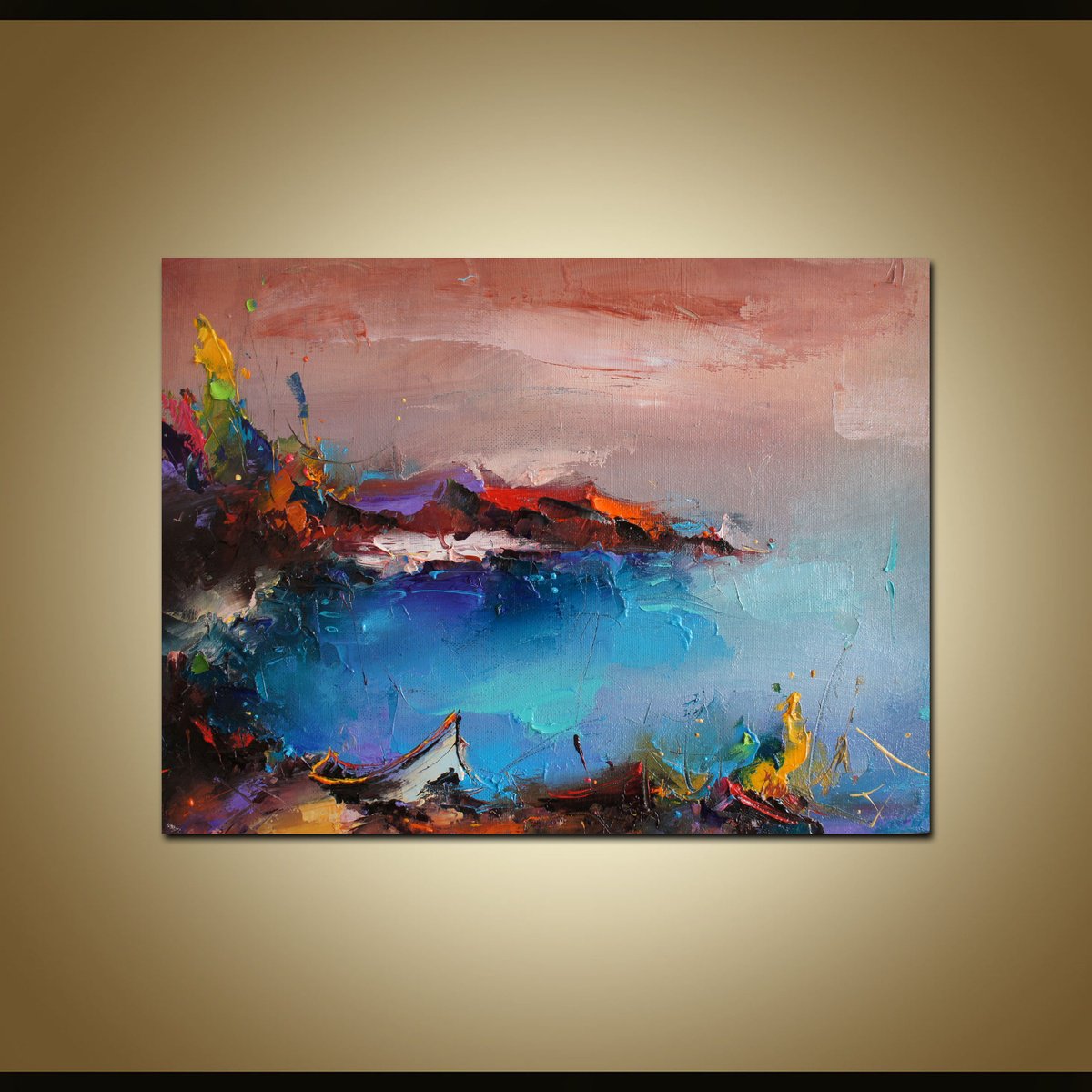 Expressive Landscape Oil Painting By Stanislav Lazarov, 16 X 12", To The Sea, Original Artwork