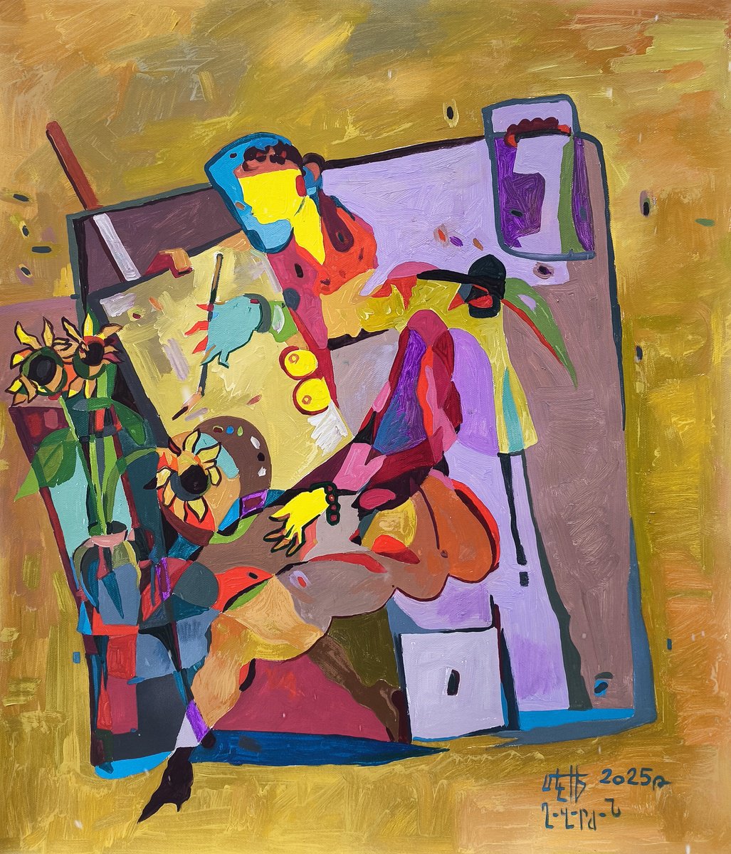 The Birth Of A Painting By Meliq Khazaryan, 24 X 28, Artwork For Sale On Artfinder