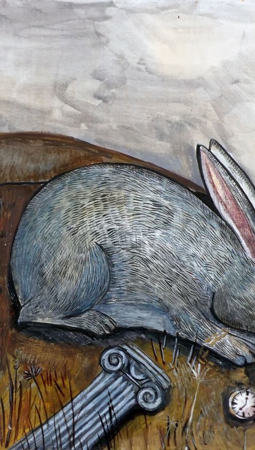 Grey bunny by Elizabeth Vlasova