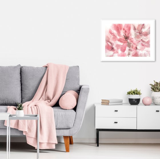 Pink abstract flowers