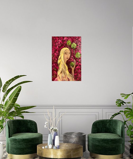 Woman with Apple Original Painting
