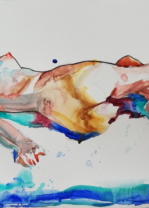 Bather, 56 x 32 cm by Jelena Djokic