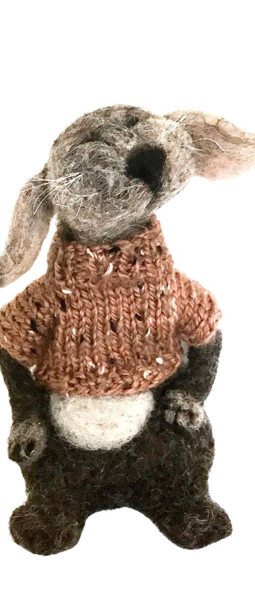 Frimousse, felted wool dog by Eleanor Gabriel